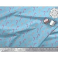 thumbnail image 3 of Soimoi Blue Cotton Voile Fabric Candy Stick Food Print Fabric by Yard 42 Inch Wide, 3 of 3