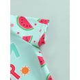 thumbnail image 6 of Kids Girls Boys Swimsuit, Watermelon Print Short Sleeve Crew Neck T-shirt with Shorts for Summer Beach Bathing, 6 of 9