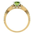 thumbnail image 4 of 1.42 ctw Solitaire with Zirconia Diamond Accents Anniversary Ring for Women | Round Cut Natural Peridot | Hyperallergenic Solid 18K Yellow/White Gold, 4 of 5