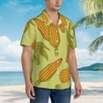 thumbnail image 5 of Kll Men'S Hawaiian Shirt Short Sleeve Button Down Beach Shirts-Corn, 5 of 8