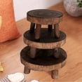 thumbnail image 3 of Patio New Display Flower Succulent Indoor Outdoor Plant Stand Shelf Wooden Stool Flower Pot Holder Flower Pot Base WOOD M, 3 of 8