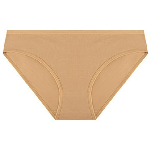 Ketyyh-chn99 Culottes pour Femmes en Coton String pour Dames Culotte Taille Basse en Coton Extensible Bikini Beige,G