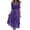 Purple, variant on HNMKIU Plus Size Floral Print Chiffon Dress Short Sleeve Loose Fit for Evening and Daily Dresses for Women Blue,L