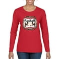 thumbnail image 1 of Baseball Mom Jaguar Print Sports Womens Graphic Long Sleeve T-Shirt, Red, XX-Large, 1 of 5