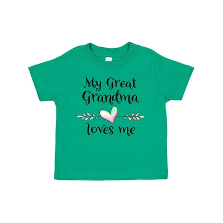 

Inktastic My Great Grandma Loves Me- Heart Great Grandchild Gift Toddler Boy or Toddler Girl T-Shirt