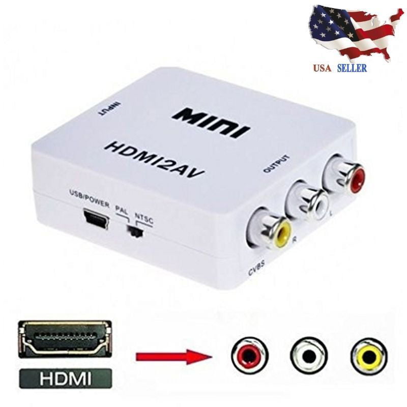 1080P Mini HDMI To RCA Audio Video AV CVBS Composite Converter Adapter For TV TM 