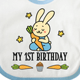 thumbnail image 4 of Inktastic 1st Birthday Boy Bunny Rabbit Boys Baby Bib, 4 of 4