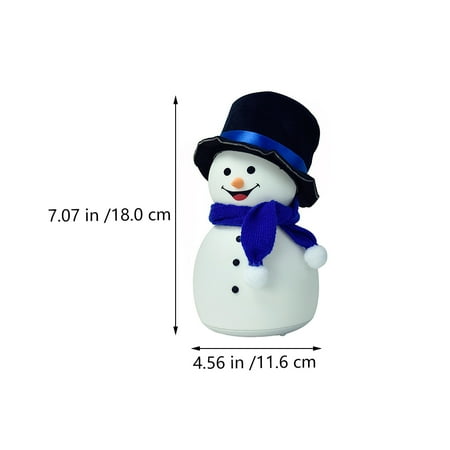 

HOMEMAXS 1Pc Colorful Snowman Silicone Night Light Home Decompression Patting Light Blue