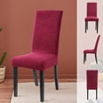 thumbnail image 4 of Unique Bargains Jacquard Stretch Removable Dining Room Chair Covers Wine Red 6, 4 of 8