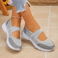 thumbnail image 5 of HomeDM Women's Walking Shoes Closed Toe Slip-On Comfort Summer Breathable Flat Sneakers, Gray Size 6.5, 5 of 9