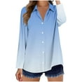 thumbnail image 4 of Womens Button Down Dressy Blouses, Long Sleeve Shirts for Women Fall Fashion Plus Size Ombre Tie Dye Lapel T-Shirts S-5XL, 4 of 5
