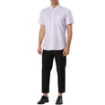 thumbnail image 2 of MODA NOVA Big & Tall Men's Short Sleeves Cotton Polka Dots Button up Shirt Light Purple 38, 2 of 6