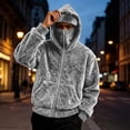 thumbnail image 2 of Gray Outfit for Man Fall Winter Long Sleeve Lounge Warm Fuzzy Basic Jackets Hoods Outfit Sweatshirts Man Zip Up 2026 S, 2 of 7