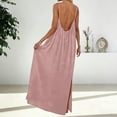 thumbnail image 5 of Omexry 2026 Dresses for Women Fashion Women Summer Round-Neck Casual Solid Sleeveless Sleepshirts Sling Backless Dress Pink L, 5 of 7