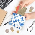 thumbnail image 5 of PU Leather Coin Purse Wallet Compact Water-Resistant Card Cases Money Organizers Blue Butterfly Pattern, 5 of 7