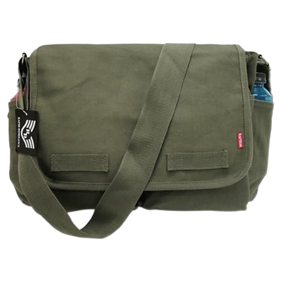 RapDom Classic Military Messenger Bag [Olive Green - 19"W x 14.5"H x 7"D]