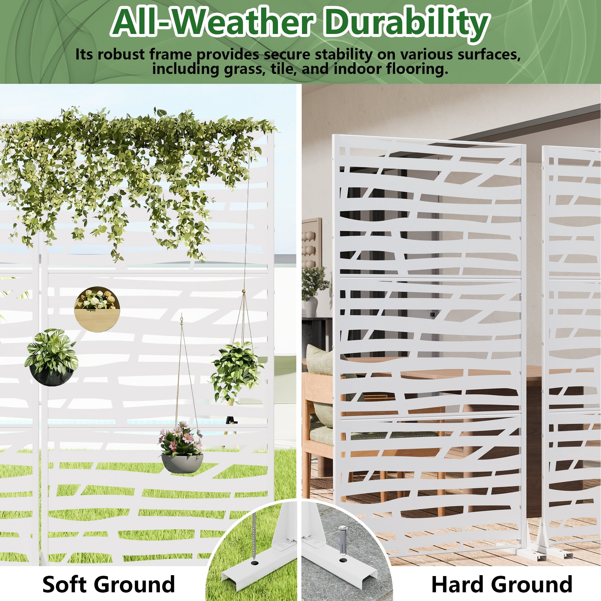 Metal Privacy Screen Fence Panel with Stylish Pattern