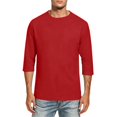 thumbnail image 2 of Mens 3/4 Sleeve T Shirts Crew Neck Casual Basic Tee Shirt Lightweight Pullover Tops, 2 of 5
