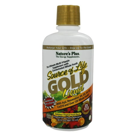 Nature's Plus - Source Of Life Gold Liquid Ultimate Multi-Vitamin Delicious Tropical Fruit Flavor - 30
