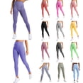 thumbnail image 1 of Pantalones de yoga para mujer Leggings deportivos Gimnasio sin costuras de cintura alta delgado, 1 of 8