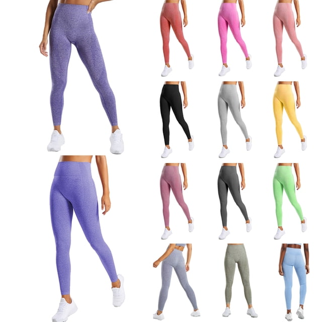 Pantalones de yoga para mujer Leggings deportivos Gimnasio sin costuras de cintura alta delgado