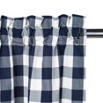thumbnail image 2 of Haperlare 54"Wx15"L Navy Blue Valance Kitchen Buffalo Checkered Gingham Farmhouse Valance Cotton Curtains Light Filtering Valance, 1 Panel, 2 of 6
