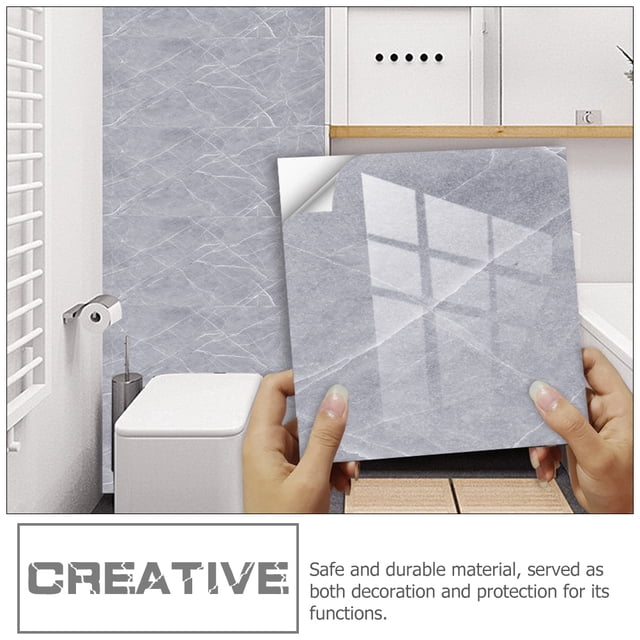 WEUVEB Adhesivos Autoadhesivos Para Pared De Cocina Mármol Gris Resistente Y Decorativo