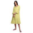 thumbnail image 2 of Moomaya WoMen's Flared Nightdress Long Sleeve Cotton Button Placket Nightwear, 2 of 6