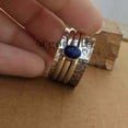thumbnail image 3 of Lapis Lazuli Ring - Spinner Ring - Statement Ring - Meditation Ring - Meditation Ring - Thumb Bohemian Ring - 925 Sterling Ring - Silver, 3 of 8