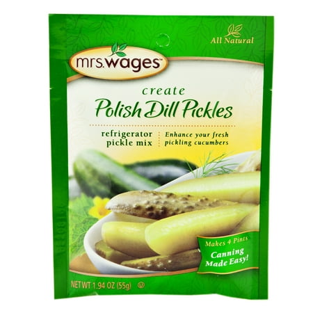 Polish Dill Pickle - Mrs. Wages Polish Dill Refrigerator Pickle Mix 1.94 oz. (6 Packets)