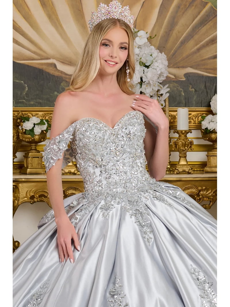 silver sweetheart dress Silver Glitter Strapless Sweetheart Mermaid Prom Dress