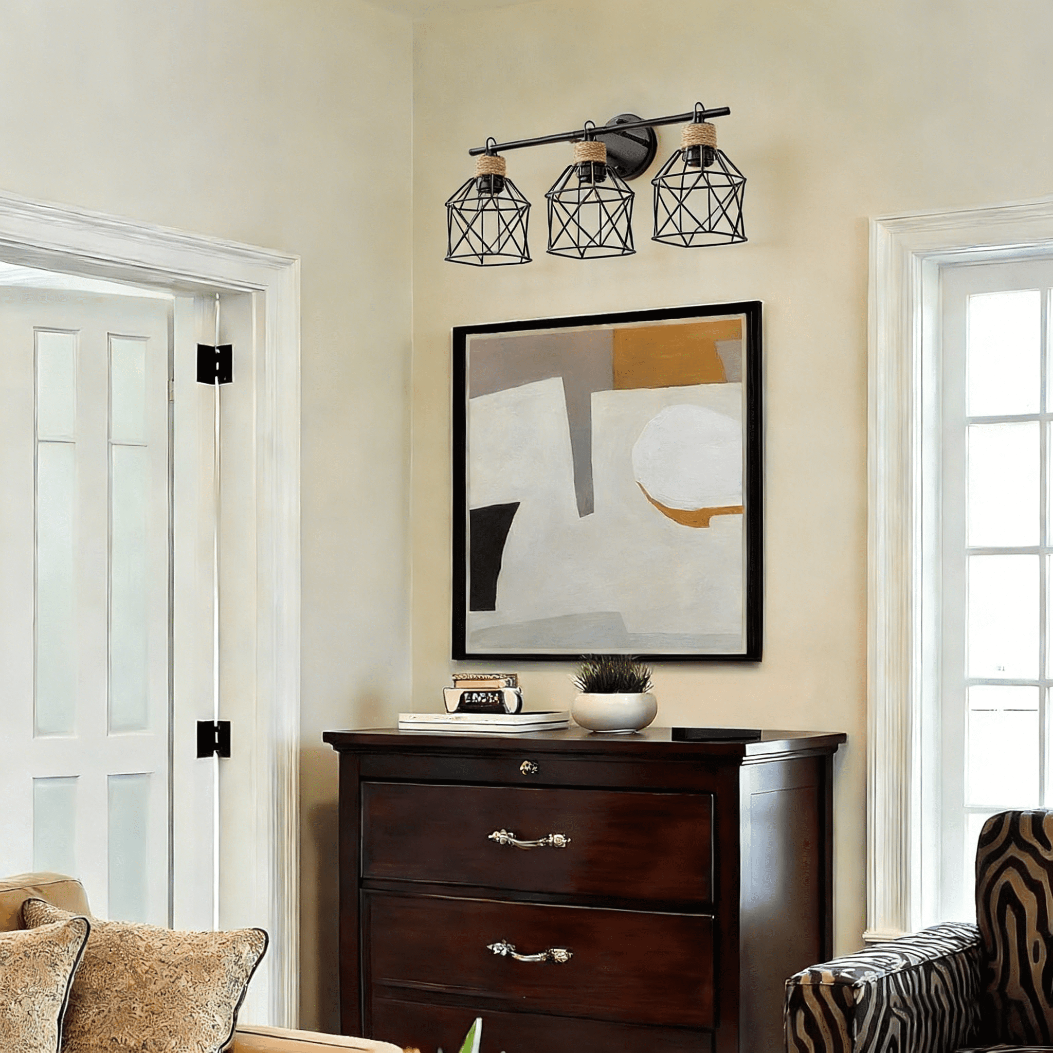 3-Light Matte Black Bathroom Vanity Light Bathroom Lighting Fixtures over Mirror with Metal Shade Modern Farmhouse Vanity Lights