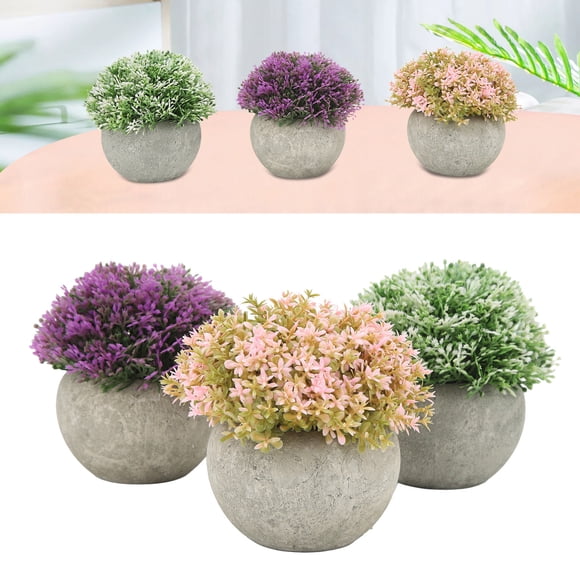 Plantas En Macetas Falsas, Mini Plantas En Macetas Artificiales De Pulpa De Plástico Realistas Refrescantes Para Mesa