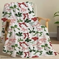 thumbnail image 6 of Christmas Bow Pattern Blanket, 1 Count Soft Comfortable Flannel Throw, Textiles for Home Office Travel Outdoor Camping for All Seasons, Flannel Blankets, 6 of 9