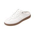 thumbnail image 3 of LTTVQM Mule Sneakers for Women Casual Slip-On Lace Up Low Top Tennis Shoes Comfortable Orthopedic Breathable Lightweight Backless Patchwork Fashion Sneakers White 39(US-7.5), 3 of 5