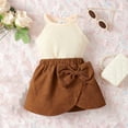 thumbnail image 4 of Toddler Baby Girls Clothes Short Sleeveless Top And Irregular Bowknot Skirts Set Infant Outfit 2-piece Set 3M-2T, 4 of 9
