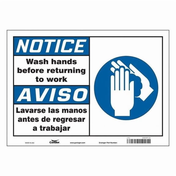 Condor Safety Sign,10 in x 14 in,Vinyl 485P12