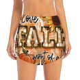 thumbnail image 2 of Gukieu I Love Fall Most Of All Print Women's Sports Shorts with Drawstring Elastic Waistband for Running, Yoga, Fitness-Medium, 2 of 7