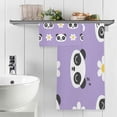 thumbnail image 5 of GZHJMY 2 Pack Pure Cotton Towel Set, Soft Highly Absorbent Machine Washable Smiling Panda Bath Towels for Pool,Sports, Yoga, Travel（184）, 5 of 7