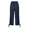 thumbnail image 4 of GEWSEY Women's Capris Pants with 2 Pockets Lightweight Quick Dry Travel Hiking Summer Pants for Women Casual (Navy, M), 4 of 5