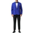 thumbnail image 2 of INSPIRE CHIC Men's Notch Lapel One Button Formal Solid Color Business Suit Jackets XL Blue, 2 of 5