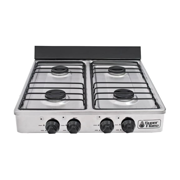 Parrilla de 4 quemadores de GAS ACERO INOX Super Flama 4Q-TA