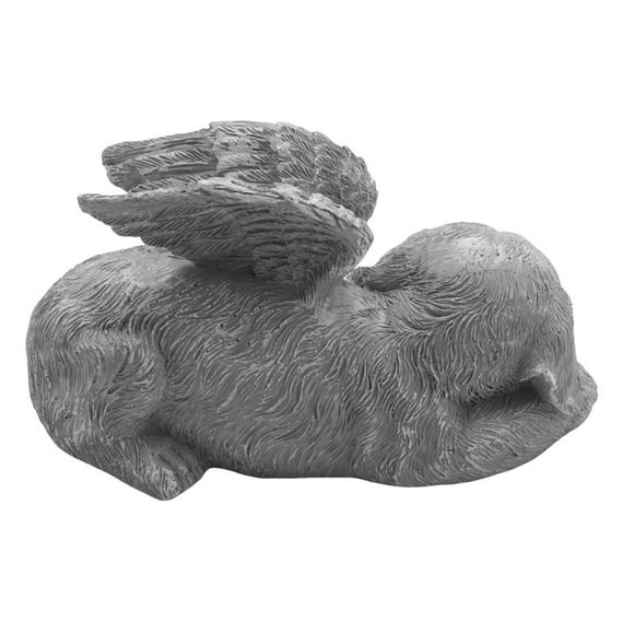 Dog Angel Pet Memorial Tombstone Marking Carved Statue, Resin, Stone Finish,1 * Resin ornaments,gray