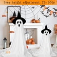 thumbnail image 4 of 2PCS Halloween Ghost Decoration Outdoor Indoor, Spooky Halloween Ghost Decor with Remote Control Timer Lamp String Lights Battery Operated Witch Hat for Front Porch Yard, 4 of 8