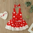 thumbnail image 7 of Youmylove Girls Sleeveless Valentine's Day Dot Printed Romper Lace Bodysuits Dress Headbands Outfits Casual Cartoon Clothing, 7 of 7