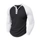 thumbnail image 1 of Blusas y camisas de manga larga y cuello redondo para hombre, blusas casuales de color liso con botones y cuello redondo, blusas de poliéster para hombre, 1 of 5