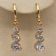 thumbnail image 1 of Vintage Swirl Round Green Stone Drop Dangle Earrings Women's Wedding Party Decor 14K Gold Plated 1Pair, 1 of 4