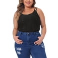 thumbnail image 2 of DARING DIVA Women's Plus Tank Tops Sleeveless Spaghetti Strap Loose Fit 1X Black, 2 of 6