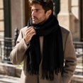 thumbnail image 4 of Lumtrix Womens Scarf Oversized Solid Color Tassel Shawl Wrap Warm 70.87 Inch Long Scarf Black One Size, 4 of 9