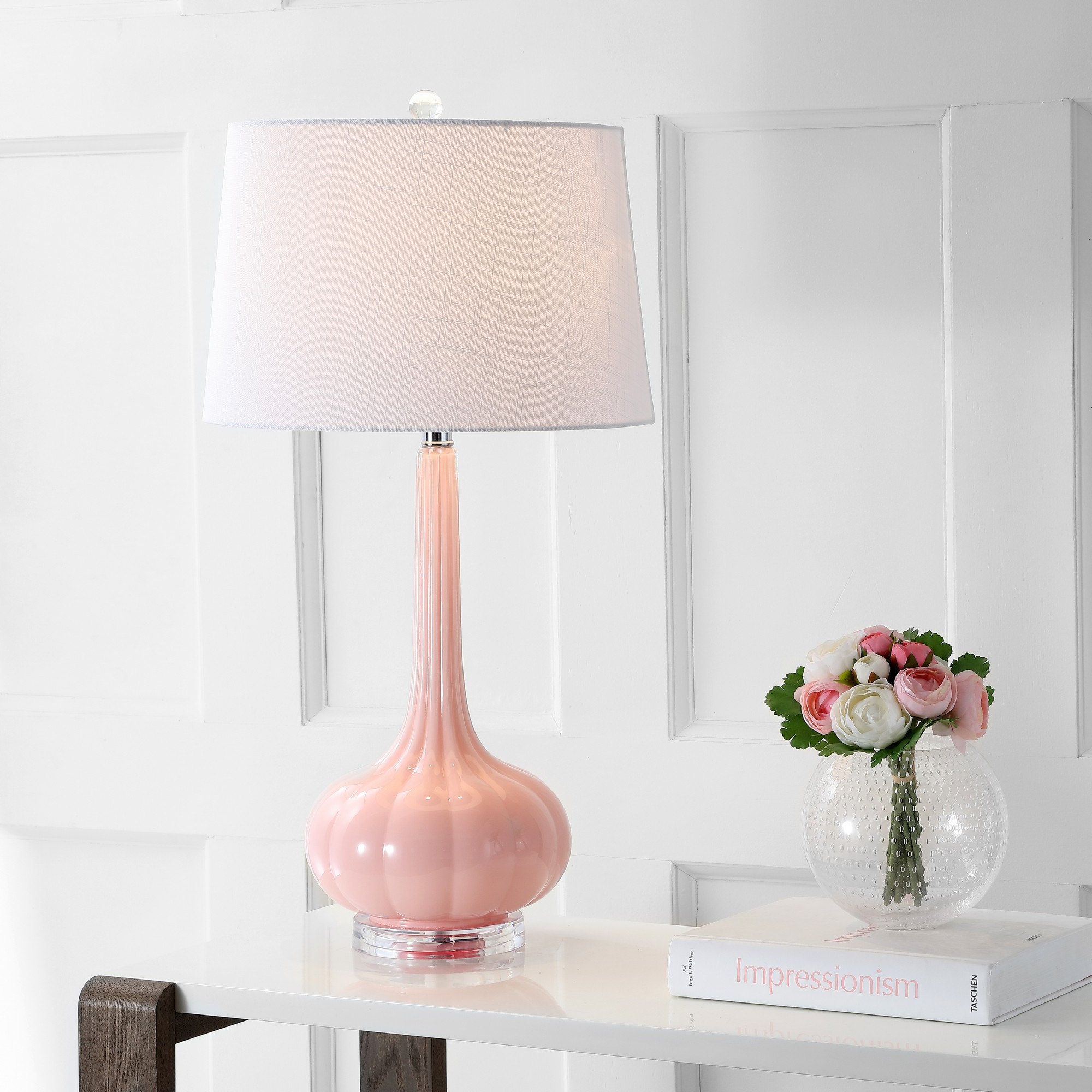 Bette 28.5" Glass Teardrop LED Table Lamp, Pink (Set of 2) - image 3 of 6